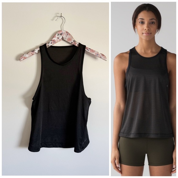 LULULEMON Squad Goals Tank *Trinity Mesh Black Women’s 4 - Picture 1 of 7